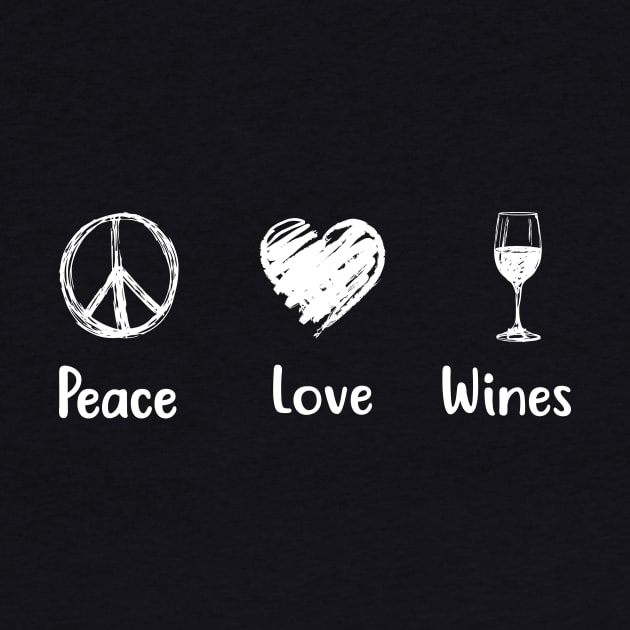 Peace Love Wines Peace Sign by Terryeare